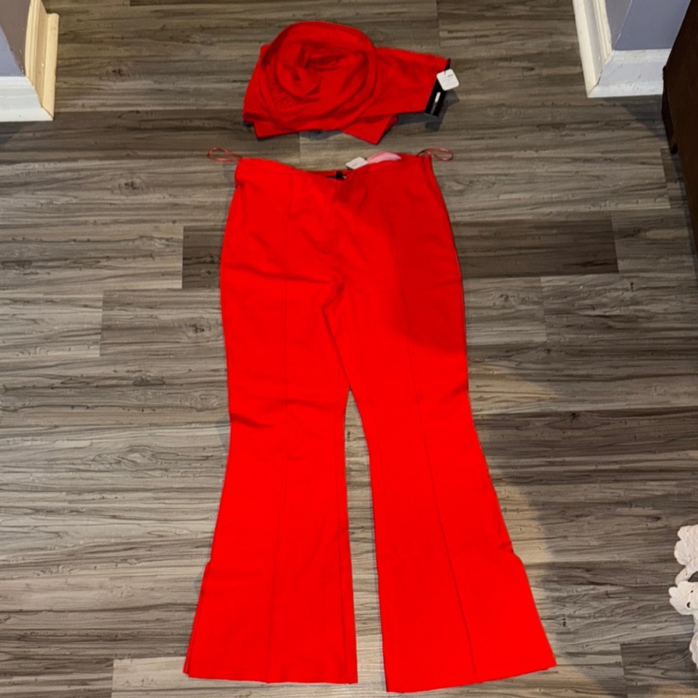 Chic Red Two-Piece Set